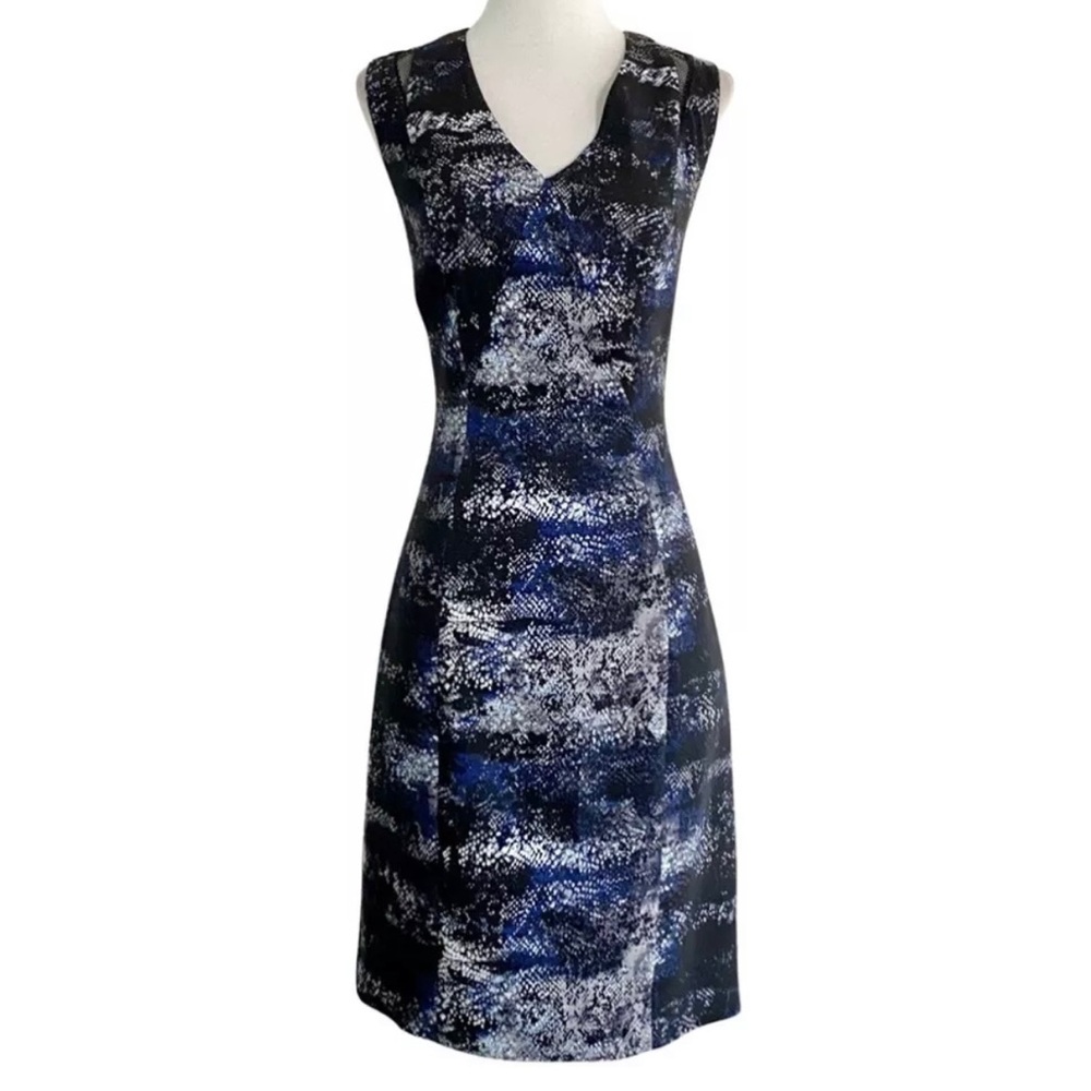 T Tahari Mesh Inset Sleeveless Dress